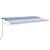 Copertină retractabilă manual, albastru și alb, 600x350 cm GartenMobel Dekor
