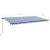Copertină retractabilă manual, albastru și alb, 600x350 cm GartenMobel Dekor