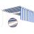 Copertină retractabilă manual cu stor&LED, albastru&alb, 5x3 m GartenMobel Dekor