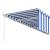 Copertină retractabilă manual cu stor, albastru&alb, 6x3m GartenMobel Dekor