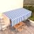 Copertină retractabilă manual cu stor, albastru&alb, 6x3m GartenMobel Dekor