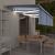 Copertină retractabilă manual cu stor&LED, albastru&alb, 6x3 m GartenMobel Dekor