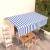 Copertină retractabilă automat cu stor, albastru&alb, 6x3 m GartenMobel Dekor