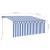 Copertină retractabilă automat cu stor, albastru&alb, 3,5x2,5 m GartenMobel Dekor
