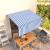 Copertină retractabilă automat cu stor, albastru&alb, 3,5x2,5 m GartenMobel Dekor