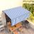 Copertină retractabilă manual cu stor, albastru & alb, 4x3 m GartenMobel Dekor