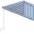 Copertină retractabilă manual cu stor, albastru & alb, 4x3 m GartenMobel Dekor