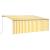 Copertină retractabilă manual cu stor, galben&alb, 4x3 m GartenMobel Dekor