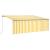 Copertină retractabilă manual cu stor&LED, galben&alb, 4x3 m GartenMobel Dekor