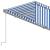 Copertină retractabilă automat cu stor, albastru&alb, 4,5x3 m GartenMobel Dekor