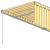 Copertină retractabilă manual cu stor, galben&alb, 5x3 m GartenMobel Dekor