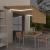 Copertină retractabilă manual cu stor&LED, galben&alb, 5x3 m GartenMobel Dekor