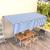 Copertină retractabilă manual cu stor, albastru&alb, 6x3 m GartenMobel Dekor