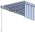 Copertină retractabilă automat cu stor, albastru&alb, 6x3 m GartenMobel Dekor