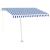 Copertină retractabilă manual, albastru/alb, 300x250 cm GartenMobel Dekor
