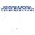 Copertină retractabilă manual, albastru/alb, 300x250 cm GartenMobel Dekor