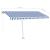 Copertină retractabilă manual cu LED, albastru & alb 400x300 cm GartenMobel Dekor