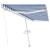 Copertină retractabilă manual cu LED, albastru & alb 500x300 cm GartenMobel Dekor
