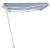 Copertină retractabilă manual, albastru/alb, 600x300 cm GartenMobel Dekor