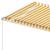 Copertină autonomă retractabilă manual, galben/alb, 600x300 cm GartenMobel Dekor