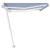 Copertină retractabilă manual cu LED albastru și alb 600x300 cm GartenMobel Dekor