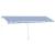 Copertină retractabilă manual cu LED albastru și alb 600x300 cm GartenMobel Dekor