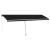 Copertină retractabilă manual cu LED, antracit, 600x300 cm GartenMobel Dekor