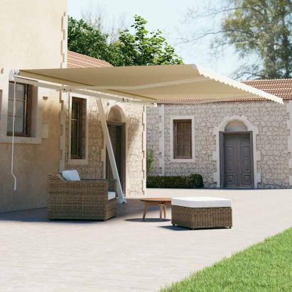 Copertină autonomă retractabilă automat, crem, 600x300 cm GartenMobel Dekor