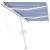 Copertină retractabilă manual LED, albastru și alb, 600x350 cm GartenMobel Dekor