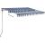 Copertină retractabilă manual cu LED albastru și alb 300x250 cm GartenMobel Dekor