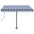 Copertină retractabilă manual cu LED albastru și alb 300x250 cm GartenMobel Dekor