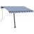 Copertină retractabilă manual cu LED albastru și alb 300x250 cm GartenMobel Dekor