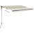 Copertină retractabilă manual cu LED, crem, 300x250 cm GartenMobel Dekor