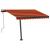 Copertină retractabilă manual cu LED portocaliu&maro 300x250 cm GartenMobel Dekor