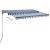 Copertină autonomă retractabilă automat albastru&alb 300x250 cm GartenMobel Dekor
