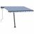 Copertină autonomă retractabilă automat albastru&alb 300x250 cm GartenMobel Dekor
