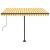 Copertină autonomă retractabilă automat galben&alb 300x250 cm GartenMobel Dekor