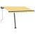 Copertină autonomă retractabilă automat galben&alb 300x250 cm GartenMobel Dekor