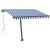 Copertină retractabilă manual cu LED, albastru&alb, 350x250 cm GartenMobel Dekor