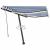 Copertină retractabilă manual cu LED, albastru&alb, 350x250 cm GartenMobel Dekor