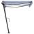 Copertină retractabilă manual cu LED, albastru&alb, 350x250 cm GartenMobel Dekor