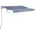 Copertină retractabilă manual cu LED, albastru&alb, 350x250 cm GartenMobel Dekor
