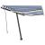 Copertină retractabilă manual cu LED, albastru&alb, 350x250 cm GartenMobel Dekor