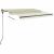 Copertină retractabilă manual cu LED, crem, 350x250 cm GartenMobel Dekor