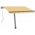 Copertină retractabilă manual cu LED, galben și alb, 350x250 cm GartenMobel Dekor