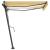 Copertină retractabilă manual cu LED, galben și alb, 350x250 cm GartenMobel Dekor