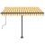 Copertină retractabilă manual cu LED, galben și alb, 350x250 cm GartenMobel Dekor