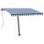 Copertină autonomă retractabilă automat albastru&alb 350x250 cm GartenMobel Dekor