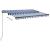 Copertină autonomă retractabilă automat albastru&alb 350x250 cm GartenMobel Dekor