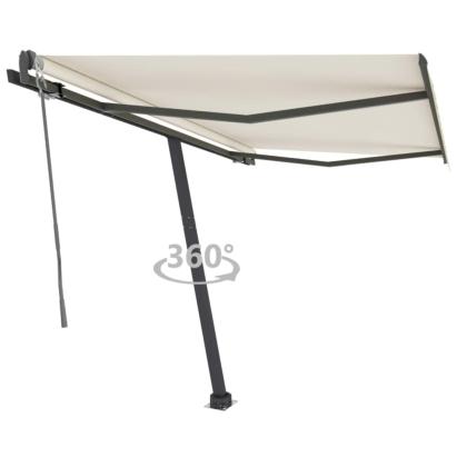 Copertină autonomă retractabilă automat, crem, 350x250 cm GartenMobel Dekor